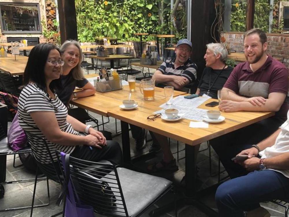 Downing a few drinks after the end of the branch meeting,
    NSW ANZIAM 2018.